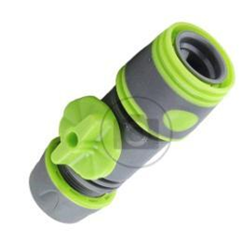 ДП Коннектор-муфта 1/2 д/шланга с регулятором напора 'УС Эксперт' прорезин. (YM5004Е)