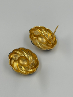 Клипсы с тёмно-синей эмалью