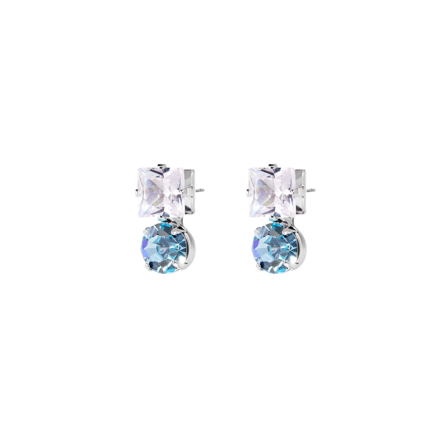 Серьги Geometric Turquoise Crystal Earrings