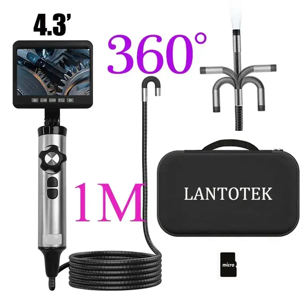 Поворотный эндоскоп 8.5 мм с Дисплеем /автомобильная камера /Бороскоп