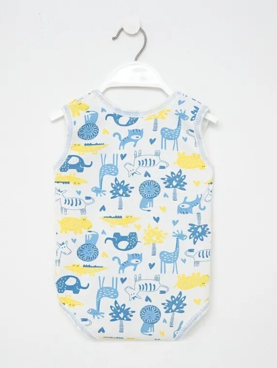 Боди-майка, цвет голубой/африка, рост 74 см