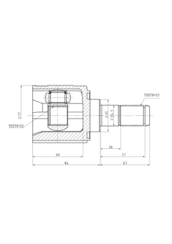 ШРУС внутренний L=R HYUNDAI Solaris / KIA Rio III /МКПП/ABS+ GANZ GIK04008