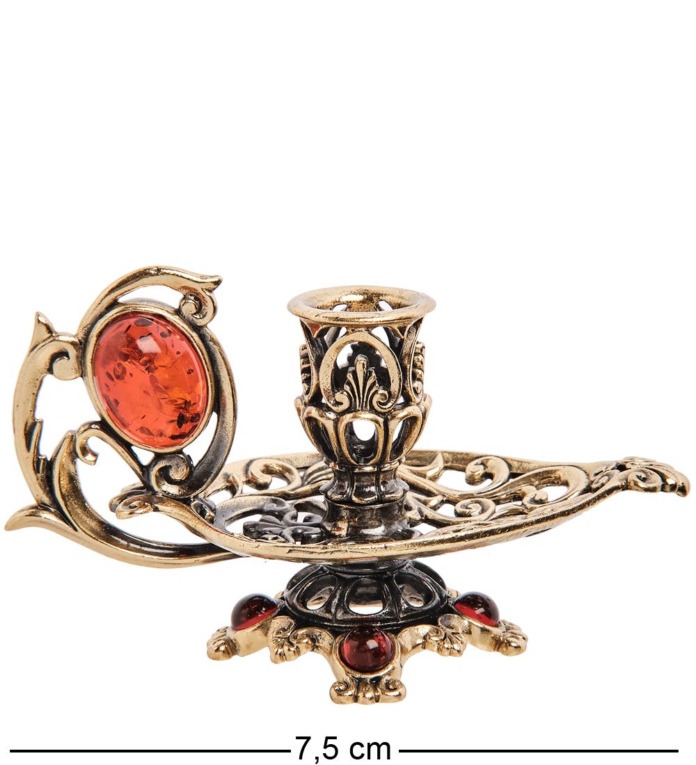 AM-3053 Подсвечник «Ночник» (латунь, янтарь)