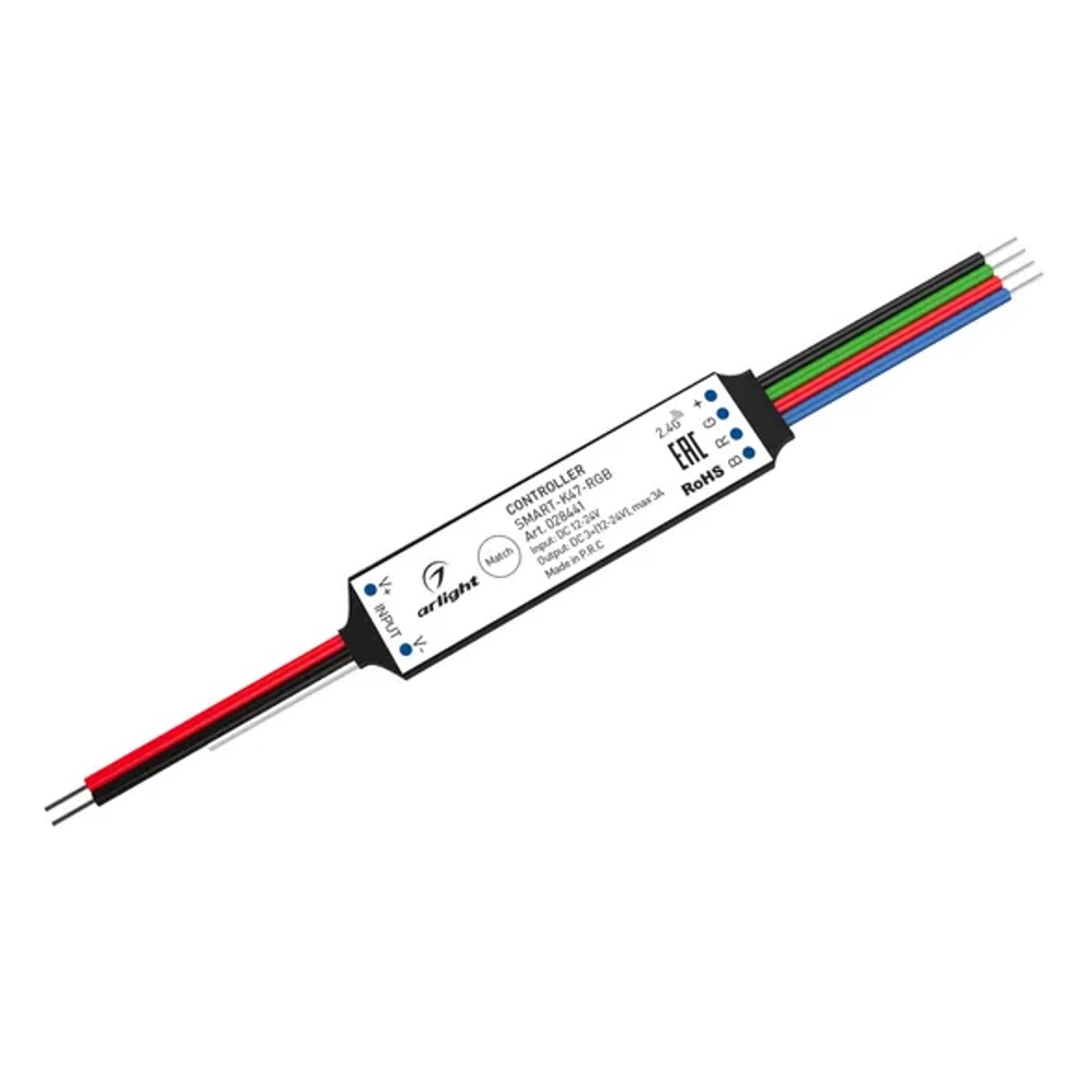 Контроллер SMART-K47-RGB (12-24V, 3x1A, 2.4G) (Arlight, IP20 Пластик, 5 лет) 028441