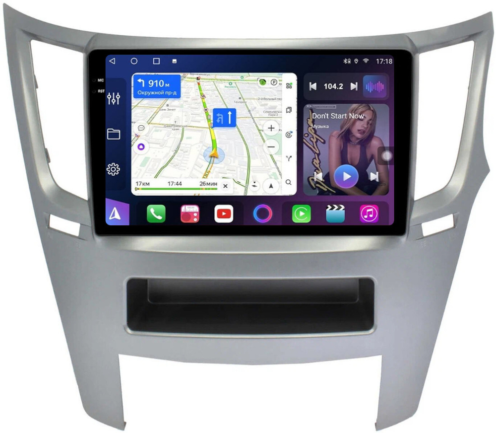 Магнитола для Subaru Legacy 5, Outback 4 2009-2014 (правый руль) - FarCar BM9-2K-7184RS монитор 9.5" 2K QLED на Android 14, TS10, 4+32Гб, CarPlay, 4G SIM-слот