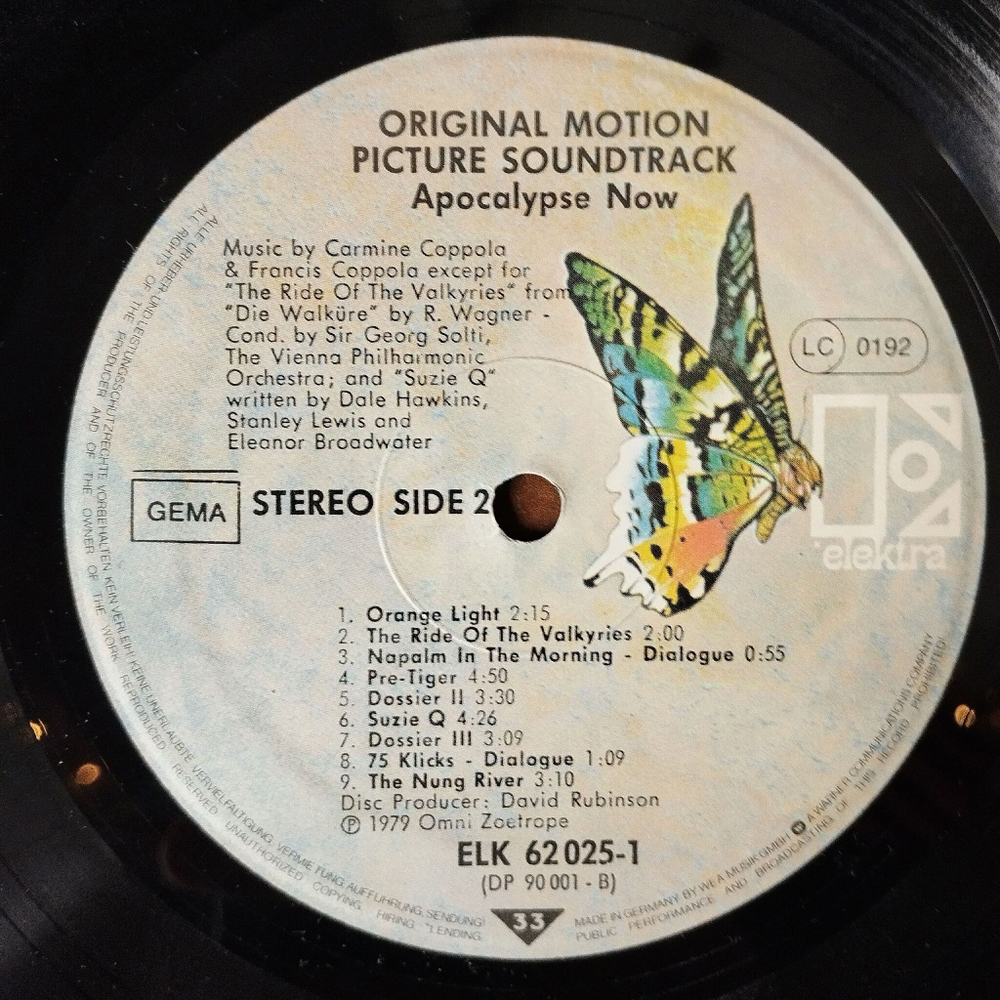 Винтажная виниловая пластинка LP Апокалипсис Сегодня Apocalypse Now Motion Picture Soundtrack (Germany 1979)