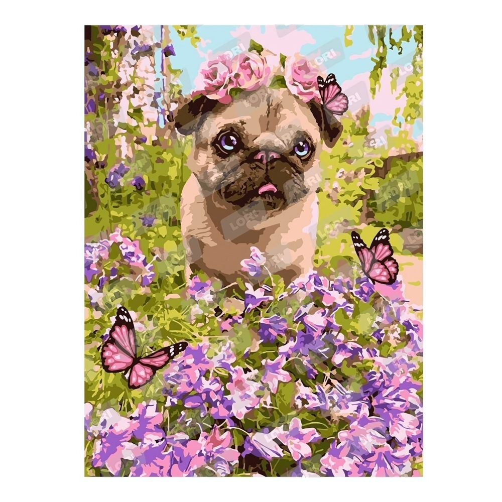 Картина по номерам 20*28,5см "Маленький пёсик" (Lori)
