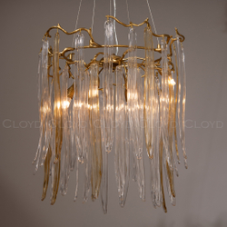 Люстра Cloyd SULAWESI C8 / Ø61 см - латунь - желт. стекло (арт.10398)