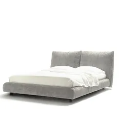 Кровать 6094, 180х200 см, с откидными изголовьями, серый шенилл