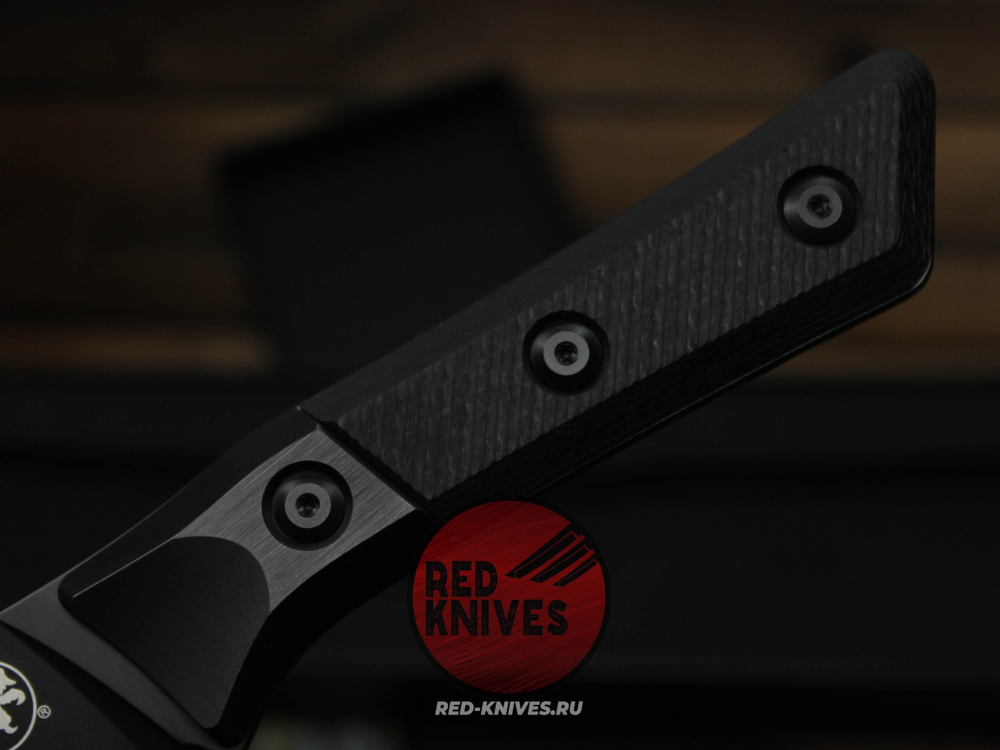 Кухонный нож Microtech Boning кастом - клинок DLC, больстеры титан, рук. G10