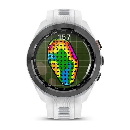 Умные часы Garmin Approach S70 (42 мм) с черным керамическим безелем и белым ремешком