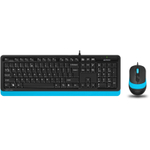 Комплект (клавиатура + мышь) A4Tech Fstyler F1010, черный/синий USB (мембранная)