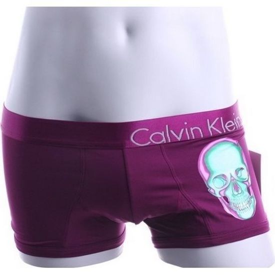Мужские трусы боксеры сиреневые с черепом Calvin Klein Trunks Lilac