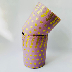 Форма бумажная для кулича «Фиолетовые сердечки» (200 гр, 90/90 мм) 100 шт/туб