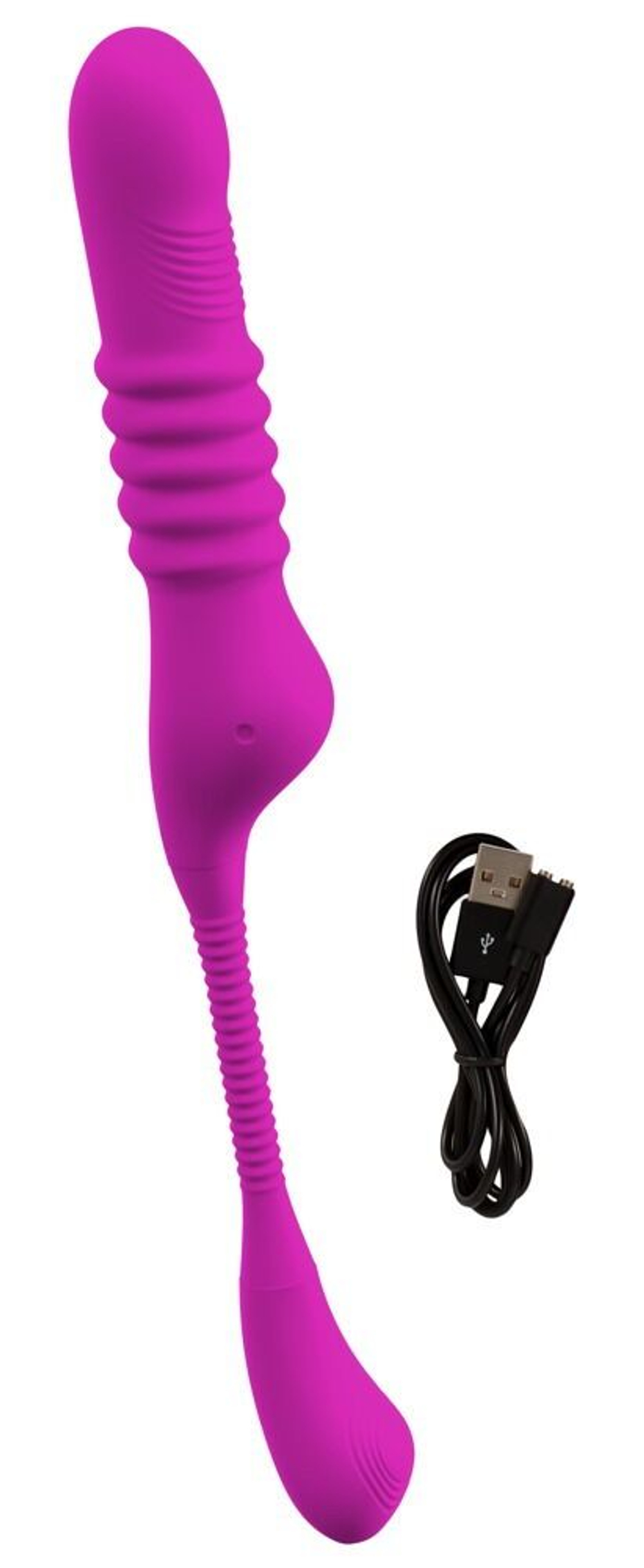 Лиловый вибратор 3 Function Vibrator с функцией фрикций и постукиванием (Цвет: лиловый)