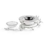 Икорница с ложкой Michael Aram Silver Orchid (21 см)