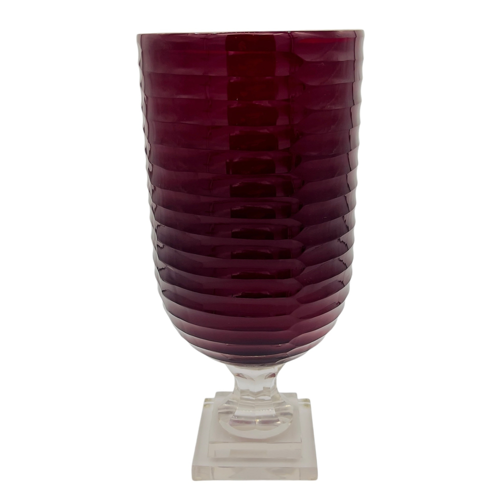 Ваза красная на ножке, 41 см