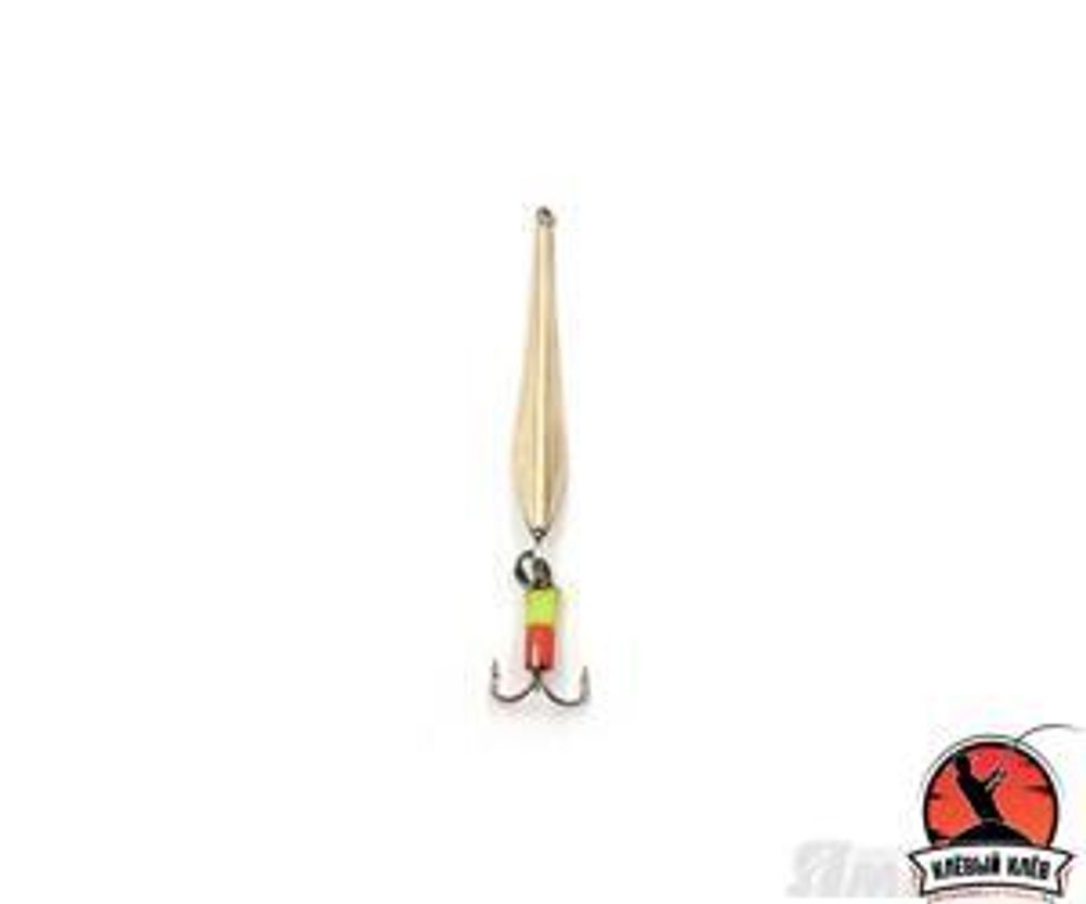 Блесна вертикальная "ЯМАН" Маропедка с тройником, размер 30 мм, вес 1,7 г, цвет никель/латунь