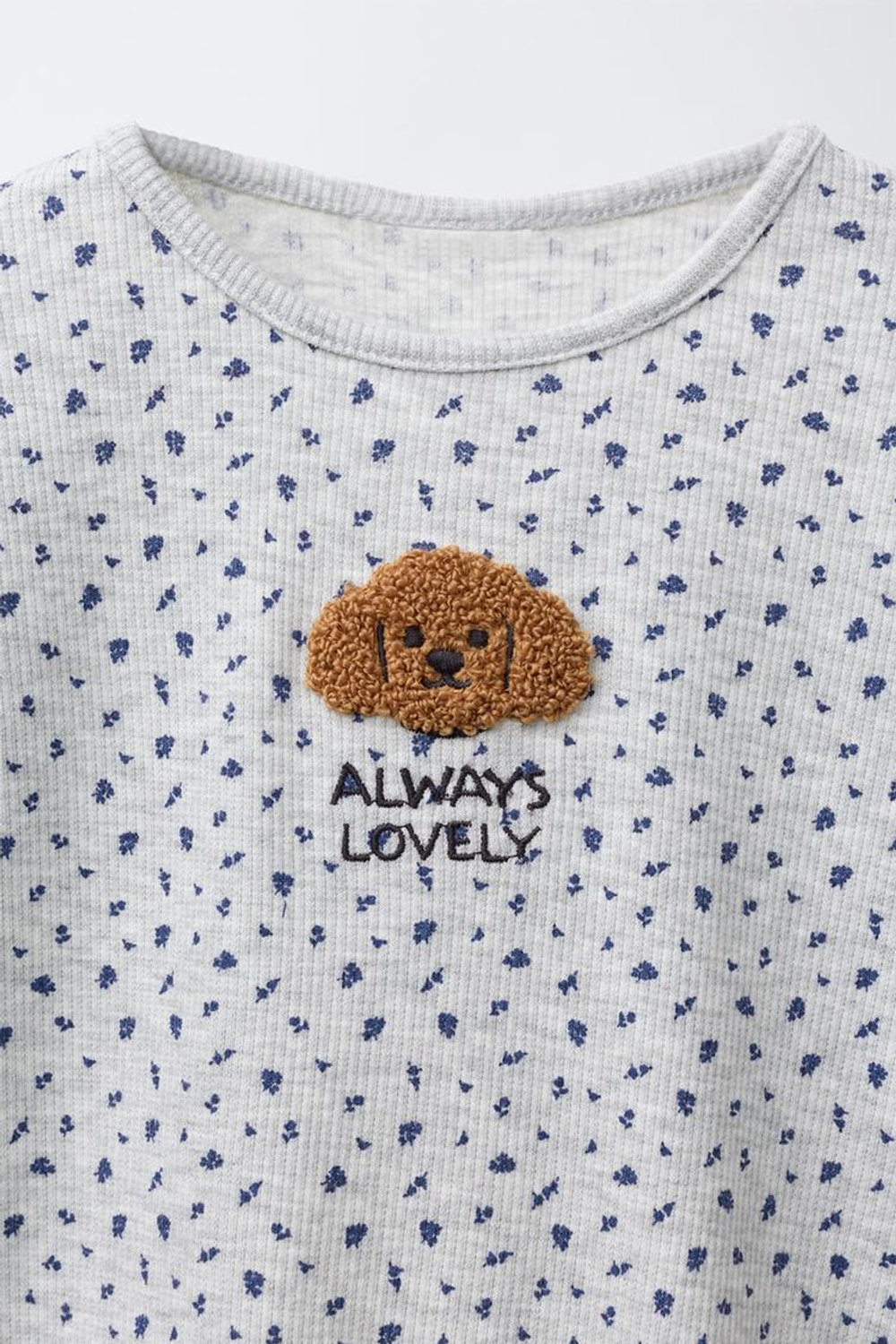 ZARA ЛОНГСЛИВ С ЦВЕТОЧНЫМ ПРИНТОМ, СЕРЫЙ МЕЛАНЖ