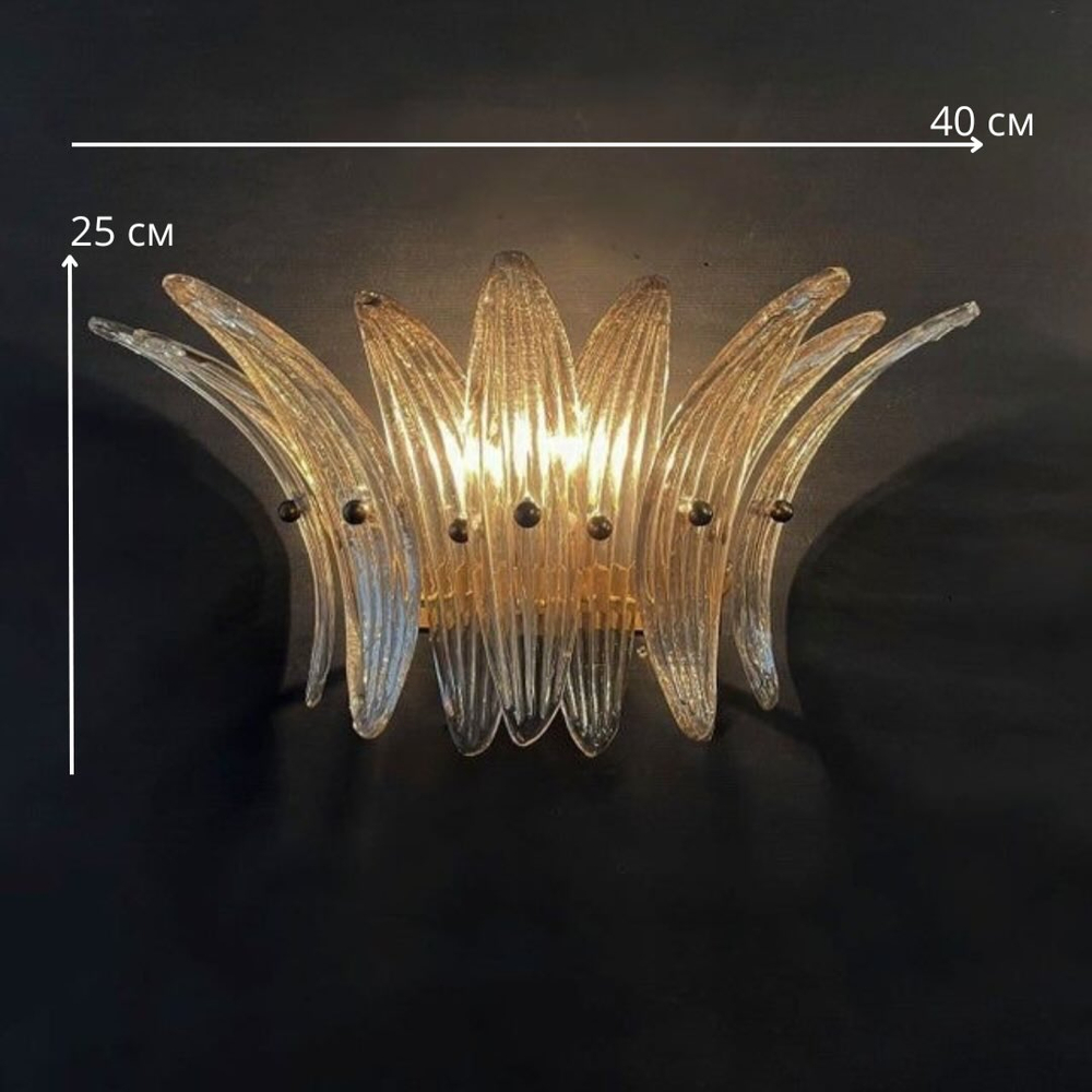 Стильное настенное бра с прозрачными рельефными стеклянными элементами ✨