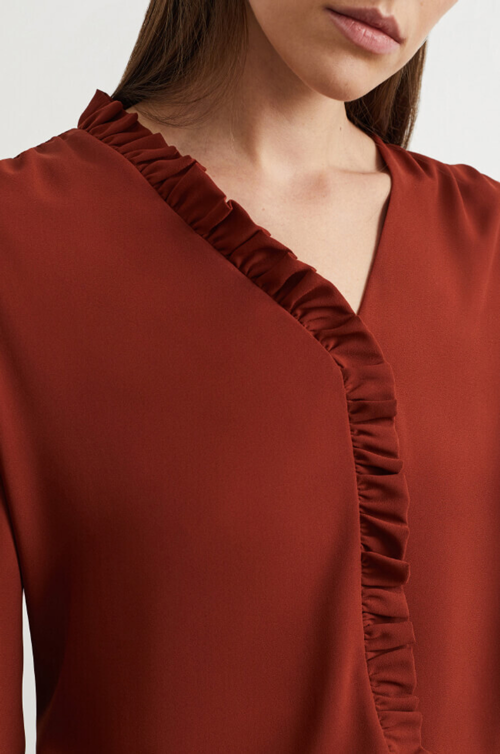 22236 Блузка женская (красно-терракотовый)