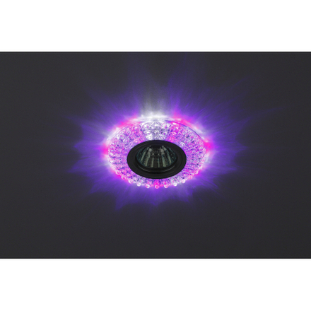 DK LD2 SL/WH+PU Светильник ЭРА декор cо светодиодной подсветкой( белый+фиолетовый), прозрачный