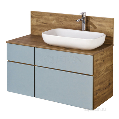 Тумба под раковину AQUATON Мишель 100 без столешницы, дуб рустикальный, фьорд 1A256901MIX30