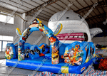 Коммерческий надувной батут "Акула-робот"