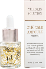 Yu.R Увлажняющая ампульная сыворотка для лица с коллоидным золотом 24К и стимулирующим фитокомплексом - Premium Gold Ampoule, 15 мл