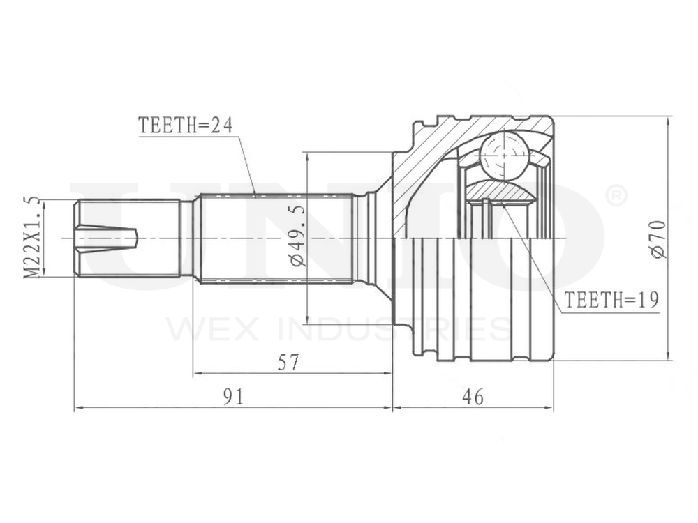 ШРУС внешний UNIO CVJ-20215
