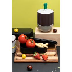 Ланч-бокс Meals, 800 мл, темно-сливовый/светло-серый