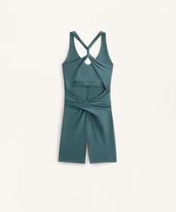 Oysho Короткий комбинезон Draped Light Touch, зеленый