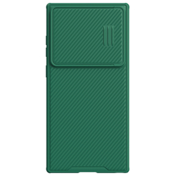 Чехол зеленого цвета (Deep Green) от Nillkin для Samsung Galaxy S23 Ultra, серия CamShield S Case, полуавтоматический механизм сдвижной шторки