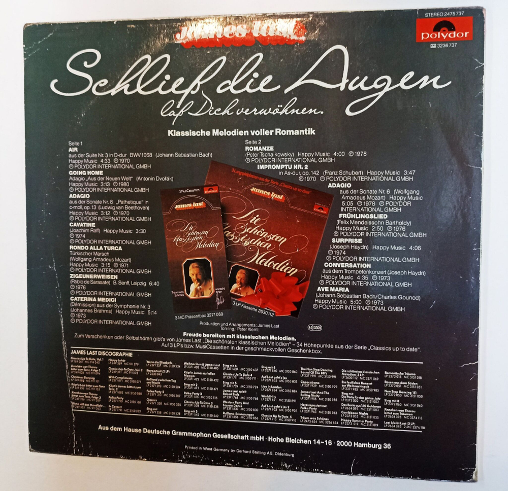 Винтажная виниловая пластинка LP James Last Schlieb Die Augen Lab Dich Verwohnen (Germany 1981)