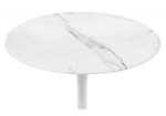 Стол деревянный Woodville Тулип 80х73 мрамор белый, белый, ножки белые