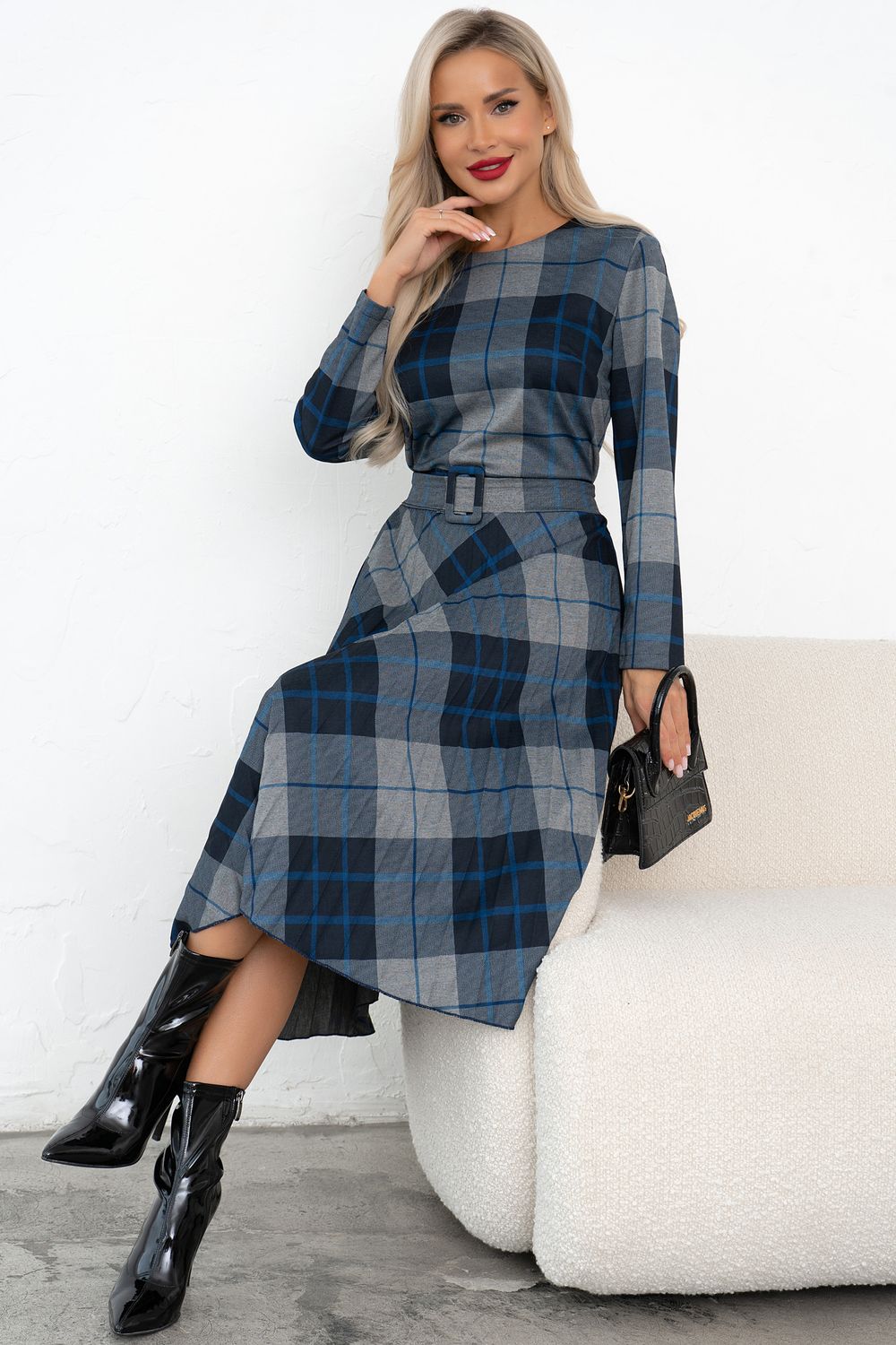 Платье Сильвия (серый/голубой)-50р-р Р11-1086/14 Nikol