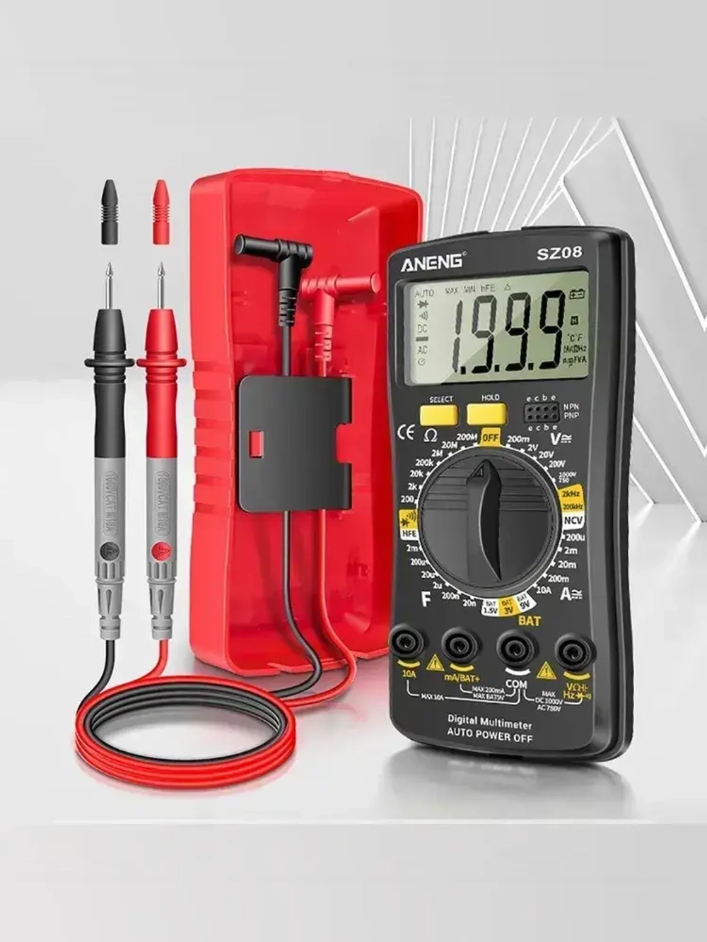 Мультиметр , портативный мультиметр цифровой, для измерения напряжения переменного и постоянного тока, автоматическое определение диапазона