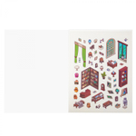 Наклейки для творчества - антистресс набор, 135*195 мм, "MIX CAPYBARA", MINI, 5D стикеры, 4 комнаты, 4 листа с наклейками, 24 шт/уп, шоу-бокс