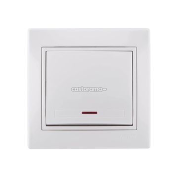 Выключатель LEZARD MIRA 1-кл. с подсв. с/п белый