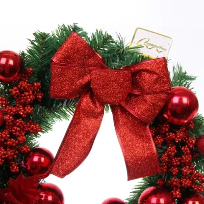 Венок хвойный «Сказочное украшение» d-40 см, ПВХ, Красный