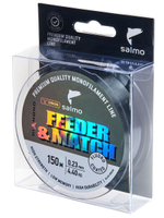 Монофильная леска для рыбалки Salmo Diamond FEEDER & MATCH FLUORO COATED Grey 150/023