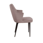 Стул с подлокотниками Hunt, бархат пепельно-бежевый 25 / чёрный конус