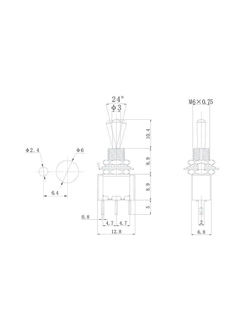 Тумблер 250В 3А (3с) ON-ON 1п Micro (MTS-102) Rexant 36-4010