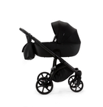 Детская универсальная коляска Adamex NOLA Natura CARBON-11 (2в1) - Черная ткань, Черная экокожи