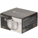 Кастрюля нерж, 6.5 л, с крыш, Daniks, Профессионал, SD-A92-24, индукц