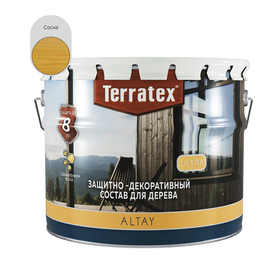 Деревозащитный декоративный состав Terratex ALTAY ULTRA Сосна глянцевый 7,5кг