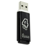 USB флеш накопитель 4 Gb SmartBuy Glossy, USB 2.0, черный, SB4GBGS-K (512764)