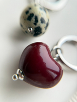 Серьги-конго с подвесками, далматиновая яшма