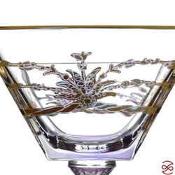 Конфетница на ножке с крышкой TIMON Violet/Gold 28*17см