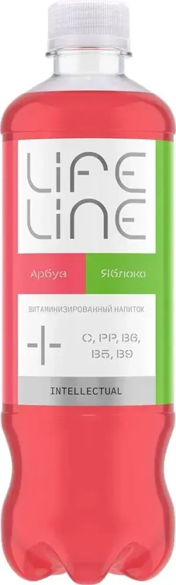 Напиток LifeLine с витаминами, Intellectual, арбуз и яблоко, без газа 0,5 л